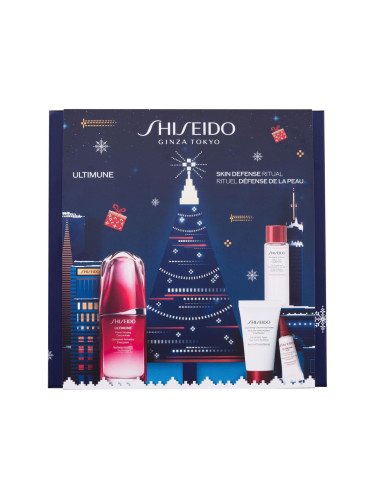 Shiseido Ultimune Power Infusing Concentrate Подаръчен комплект серум за лице Ultimune Power Infusing Concentrate 50 ml + почистваща пяна Clarifying Cleansing Foam 30 ml + крем за лице Treatment Softener 30 ml + околоочен серум Ultimune Power Infusing Eye Concentrate 3 ml