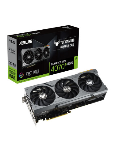 Видео карта Nvidia GF RTX 4070 Ti Super, 16GB, Asus TUF Gaming OC, PCI-E 4.0, GDDR6X, 256-bit, DisplayPort, HDMI