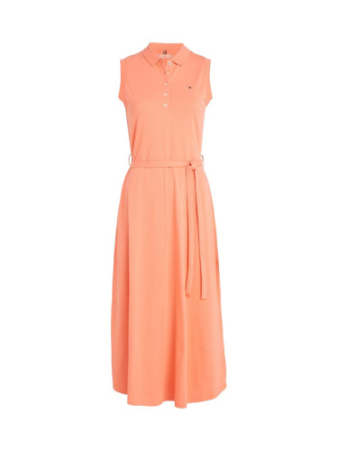 Tommy Hilfiger Dress - FIT & FLARE MIDI POLO DRESS NS orange