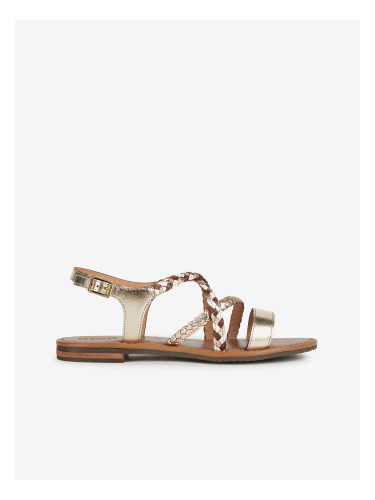 Women's leather sandals in gold color Geox Sozy