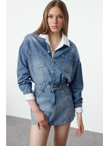 Trendyol Blue Mini Denim Dress