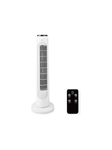 Nedis FNTR13CWT40 - Вертикален вентилатор 50W/230V бял + дистанционно