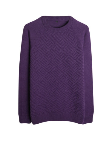 Trendyol Purple Unisex Slim Crew Neck Textured Knitwear Sweater