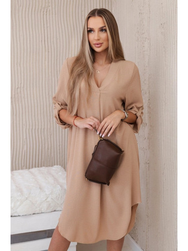 Light brown dress with a neckline