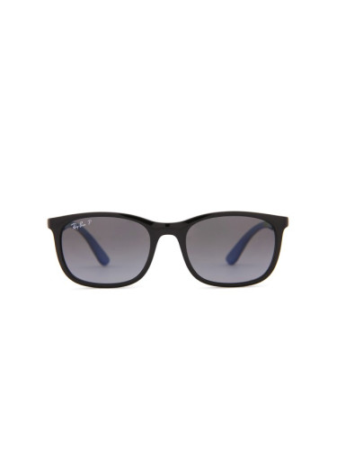 Ray-Ban Junior RJ9076S 7122T3 49 - правоъгълна слънчеви очила, детски, черни, поляризирани