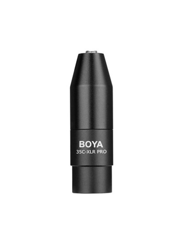 Адаптер за микрофон BOYA 35C-XLR Pro, от 3.5mm TRS (ж) към XLR (м), 12-48V Phantom Power, черен