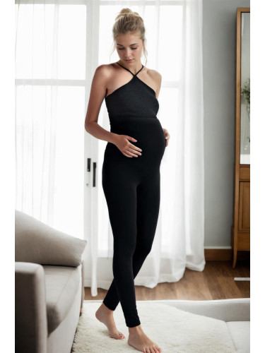 86606 Dewberry Thermal Warm Flexible Winter Pregnant Tights-BLACK