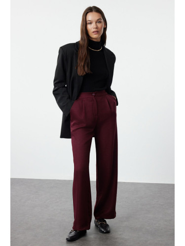 Trendyol Claret Red Straight/Straight Cut Woven Trousers