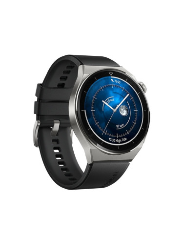 Смарт часовник Huawei Watch GT 3 Pro, Odin-B19S, 46mm, 1.43" (3.63 cm), 466 x 466 pix AMOLED дисплей, 4GB памет, Bluetooth, Huawei wearable platform, водоустойчив, сребрист с черна каишка