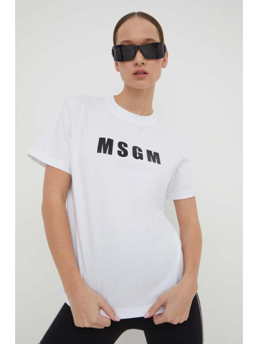 Памучна тениска MSGM в бяло 3641MDM92.247002