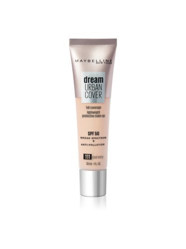 Maybelline Dream Urban Cover високо покривен фон дьо тен цвят 111 Cool Ivory 30 мл.