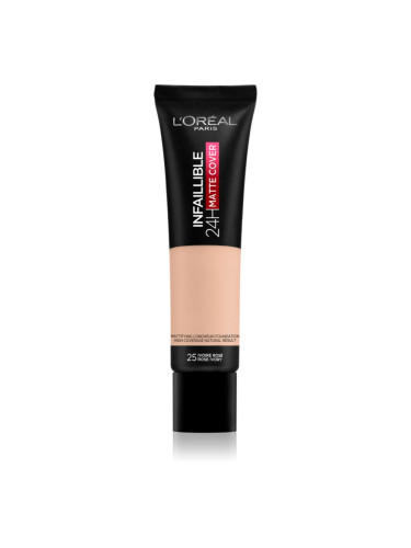 L’Oréal Paris Infallible 24H Matte Cover дълготраен фон дьо тен с матиращ ефект 25 Rose Ivory 30 мл.