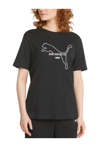 PUMA Her Graphic Tee Black