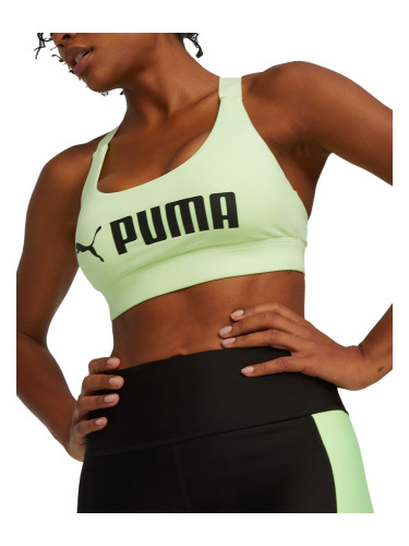 PUMA Fit Mid Impact Training Bra Green