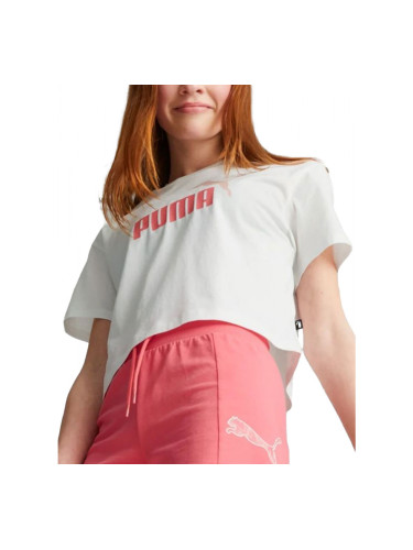 PUMA Essentials Logo Cropped Tee White