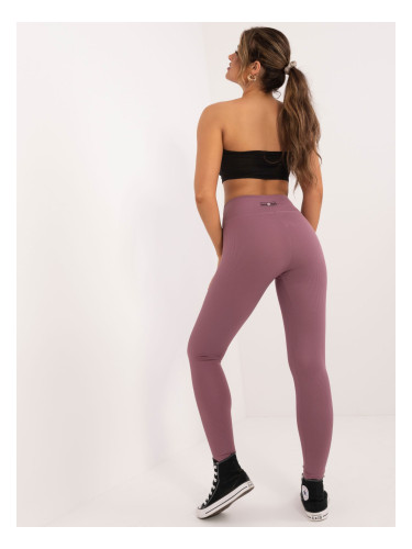 Dusty pink basic striped sports leggings