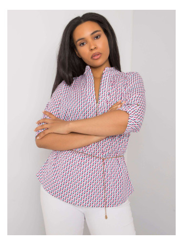 White-pink blouse plus size with Benecia patterns