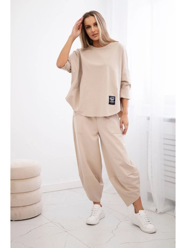 Punto Milano winter sweatshirt + pants beige set