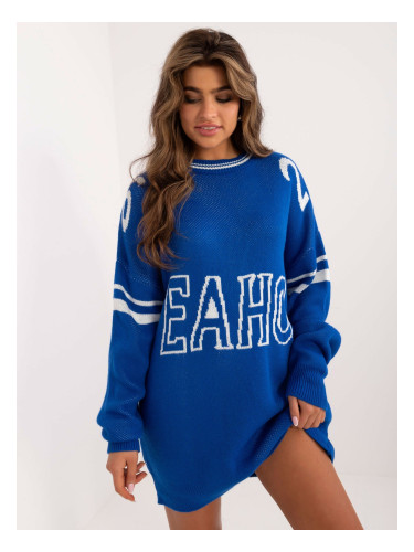 Cobalt Blue Oversize Long Sleeve Sweater