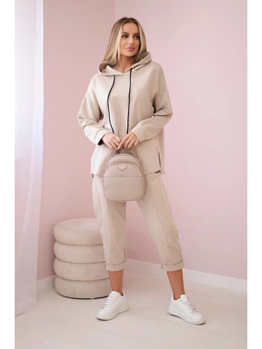 Set Punto Milano winter hoodie + pants beige