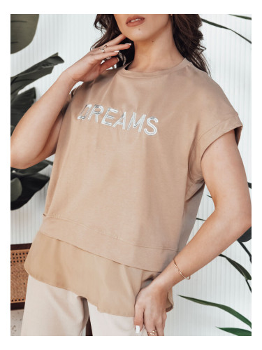 Women's T-shirt DREAMY camel Dstreet