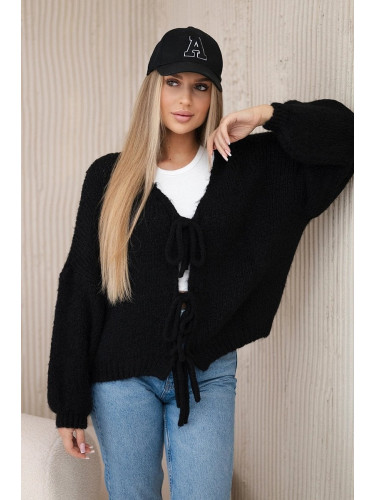 Black sweater with woolen lace