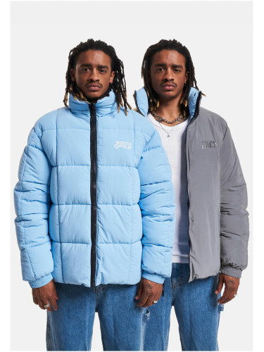 Men's reversible winter jacket Bubble North-South 1.0 light blue/reflective