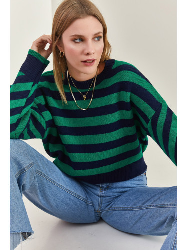 Bianco Lucci Women's Striped Knitwear Sweater