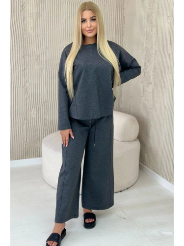 Set Punto Milano winter sweatshirt + wide-leg pants Graphite