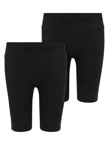 Girls' High Waist Cycling Shorts 2-Pack Black+Black