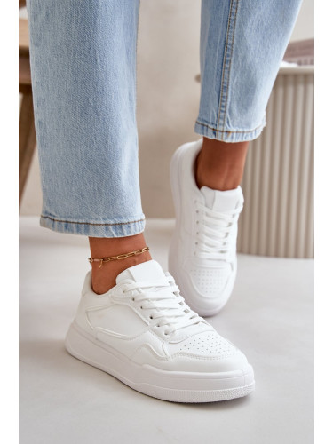 Classic women's sneakers made of eco leather white meriora