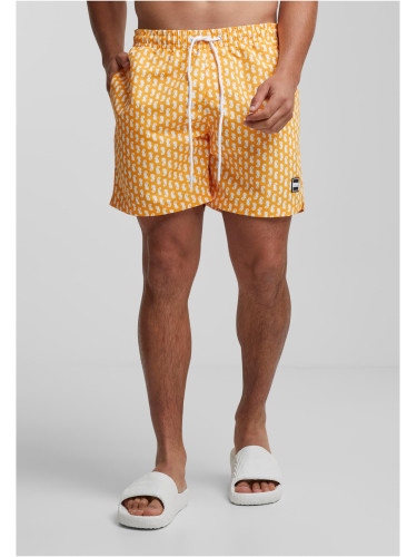 Men's Pattern Orange Swimwear with Pattern