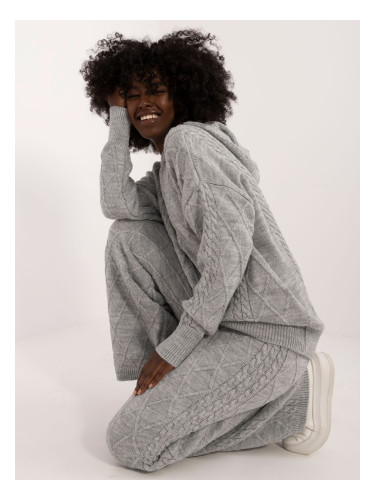 Grey women's casual set with trousers