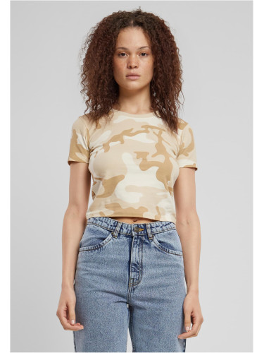 Women's short T-shirt Cropped Camo light/camouflage