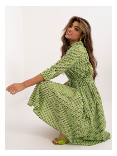 Light green shirt dress with pockets