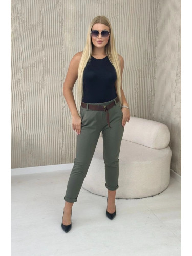 Punto pants with khaki belt