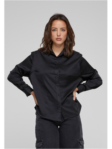 Women's satin shirt black