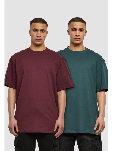 Men's Tall Tee 2-Pack Burgundy and Bottle Green T-Shirts