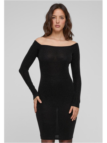 Women's glittering dress with long sleeves black