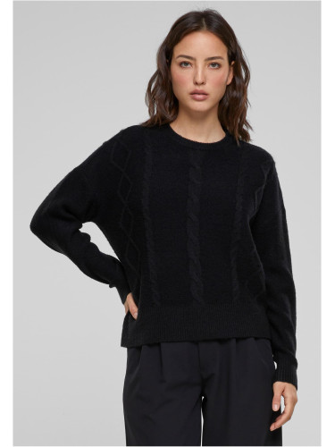 Women's cable knitted sweater black