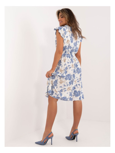 White and blue floral summer dress