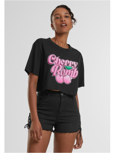 Women's short overized t-shirt Cherry Bomb black