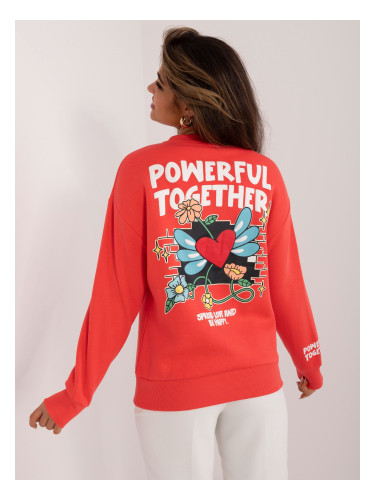 Women's cotton coral sweatshirt with SUBLEVEL print