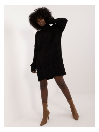 Black loose knitted dress