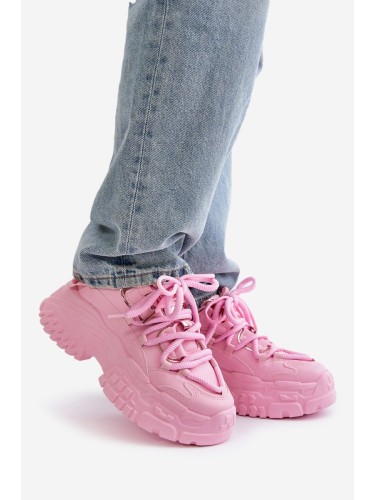 Women's sneakers on a solid sole - pink Nevela