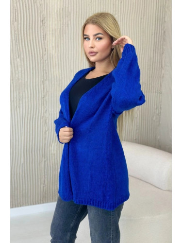 Blue mohair braid pattern sweater