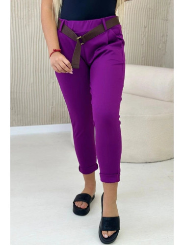 Punto Milano winter pants with belt dark purple