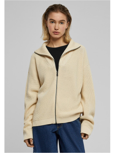 Women's knitted zip cardigan sandy