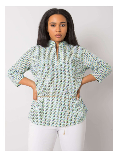 White and green blouse plus size with Benecia patterns