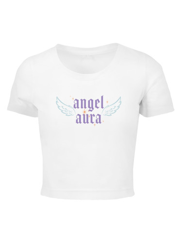 Women's short T-shirt Angel Aura white